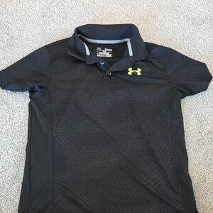 Under Armour Black Polo with Neon Accents